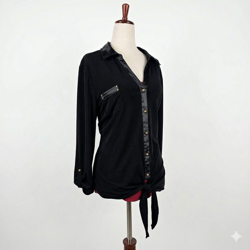 New York Clothing Button Down Blouse Size Large
